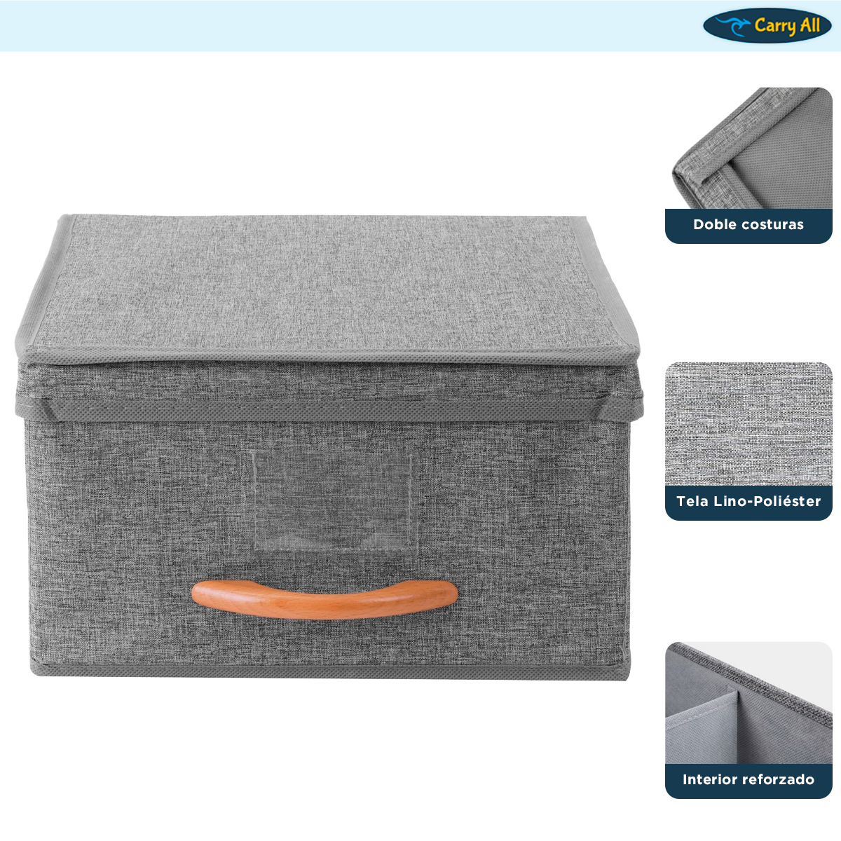 Pack 3 Cajas Organizadoras Carry All Plegables Closet Ropa S