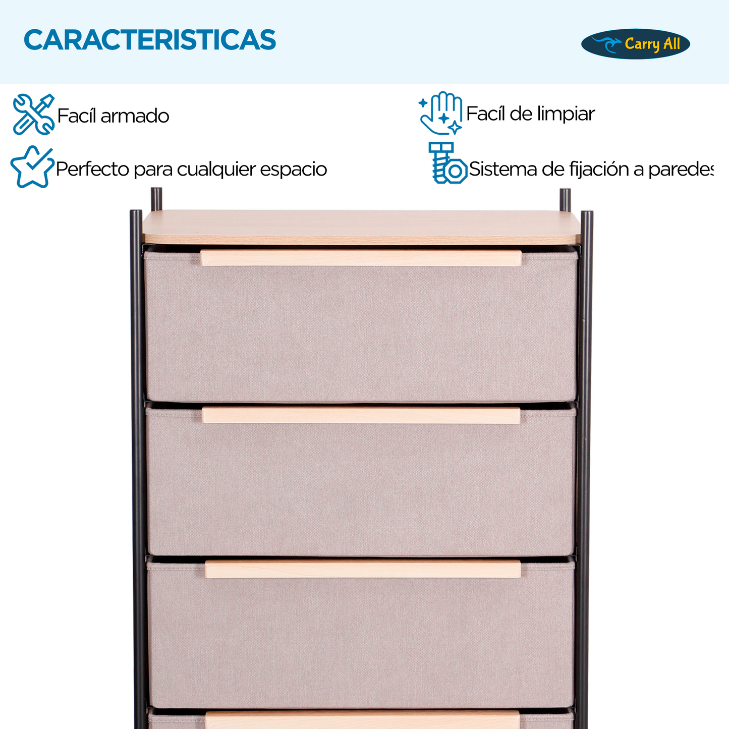 Cajonera Comoda Carry All 5 Cajones Línea Minimalist