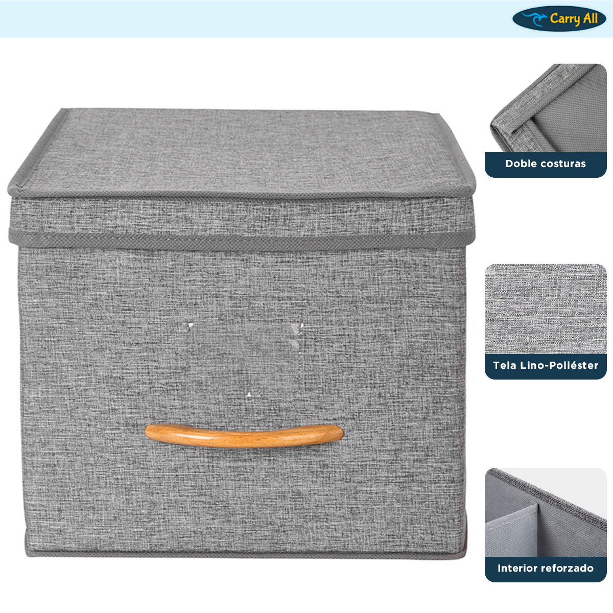 Pack 2 Cajas Organizadoras Carry All Plegables Closet Ropa L