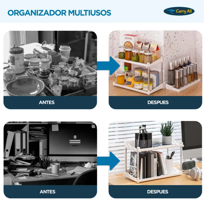 Estante Organizador 2 Niveles Carry All Condimentos Multiuso