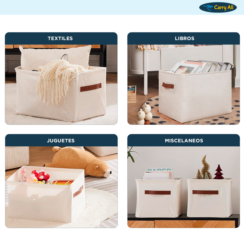 Cesta Organizadora Plegable Carry All De Lino L