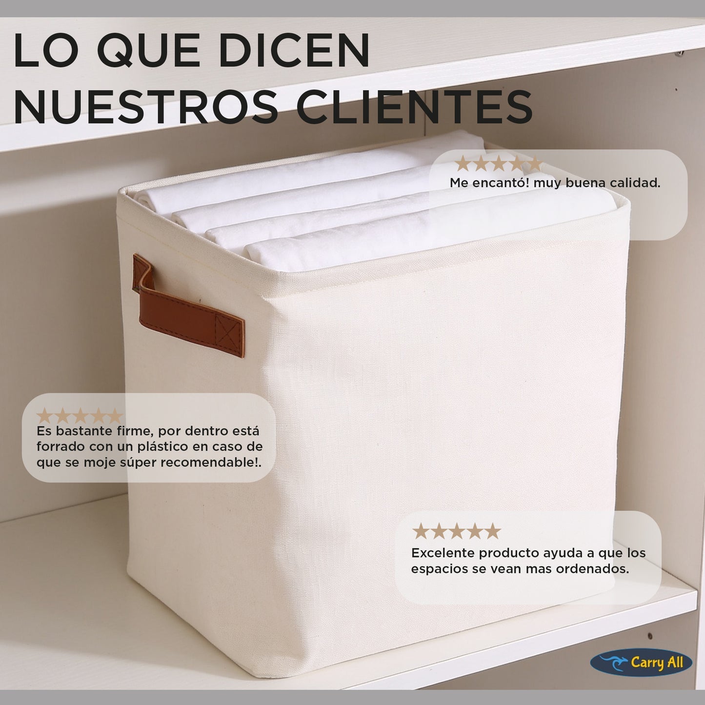 Pack 4 Cestas Organizadoras Plegables Carry All De Lino S