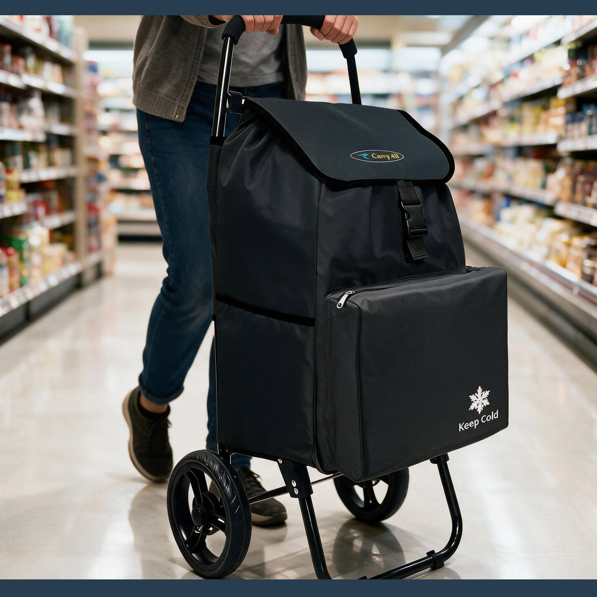 Carrito De Compras Plegable Carry All Sidney 03 55 Lts Bolsillo Cooler