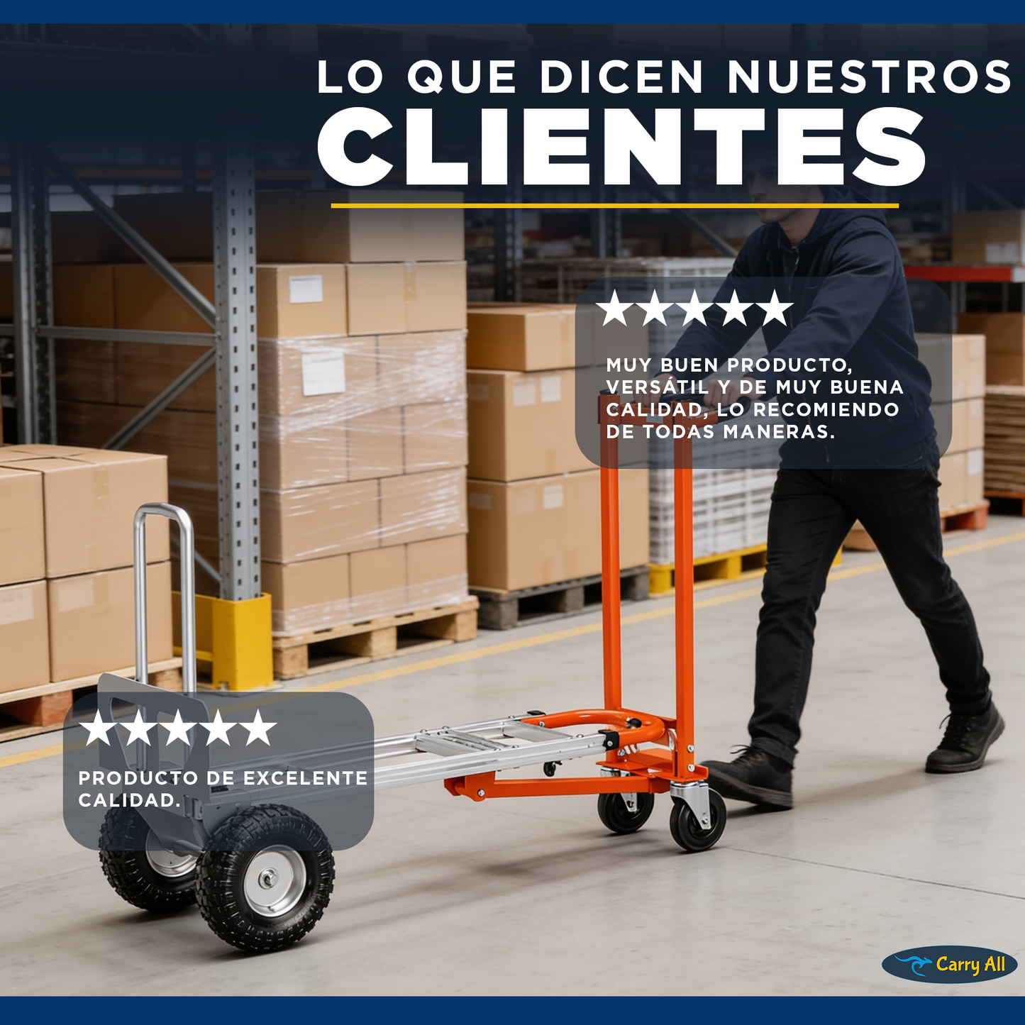 Carro De Carga Plegable 4 En 1 Titan 350 Kilos Plus Carry All Tipo Yegua O Plataforma