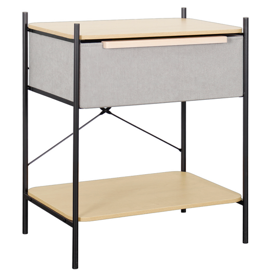 Velador Arrimo 2 Niveles Carry All  Con Cajon Línea Minimalist