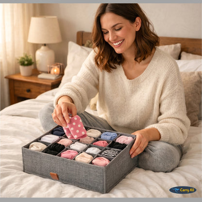 Organizador 16 Divisiones Carry All Ropa Interior Calcetines Accesorio