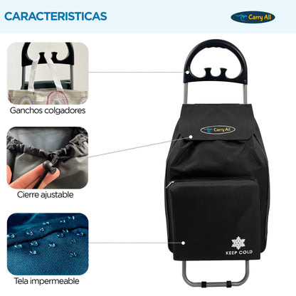 Carrito De Compras Plegable Carry All Glasgow 47 Litros Carro De Feria