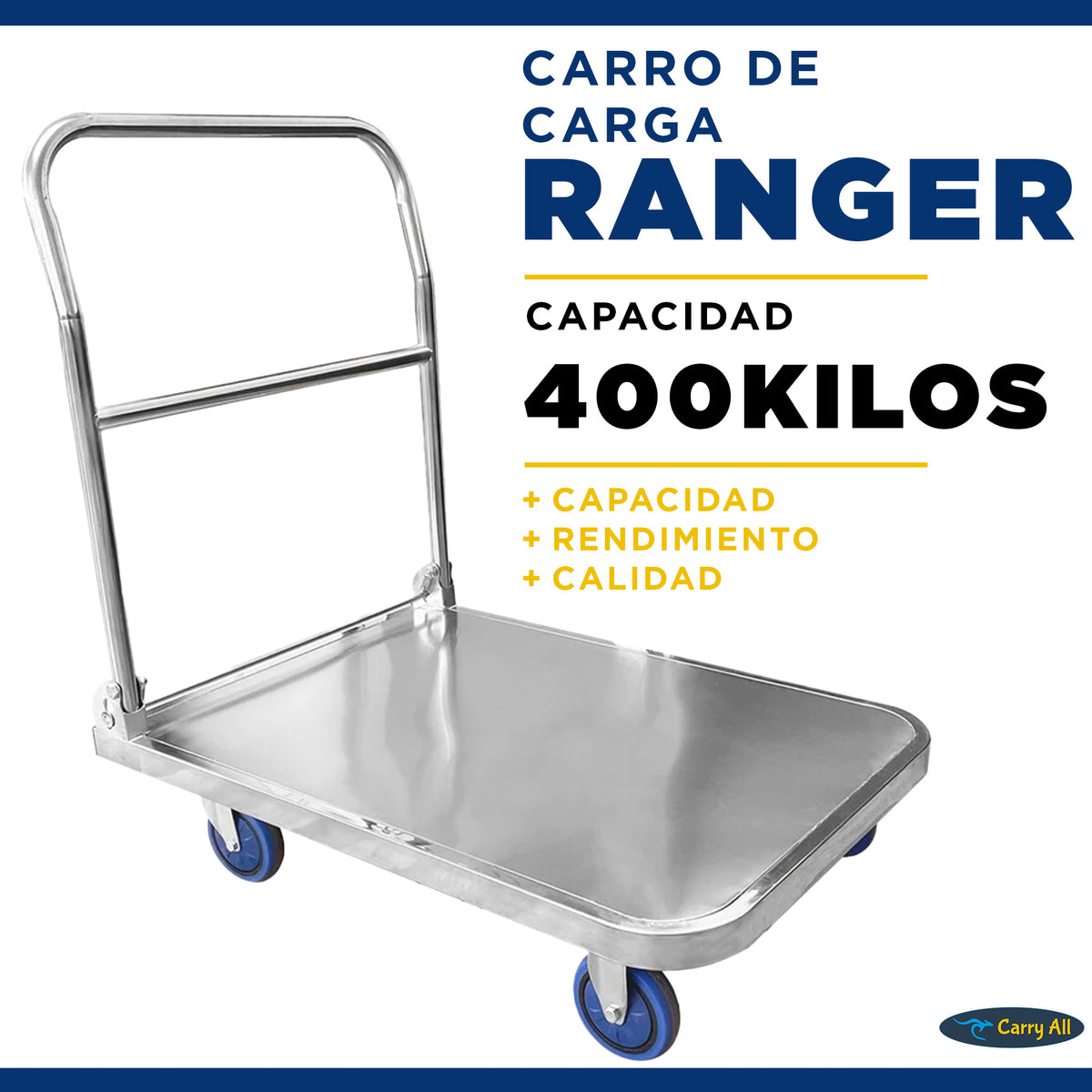Carro De Carga Plegable Carry All Ranger 400 Kilos Tipo Plataforma