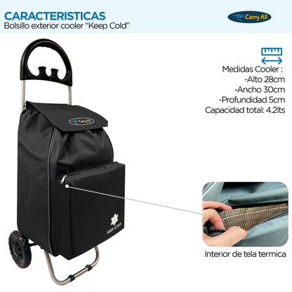 Carrito De Compras Plegable Carry All Glasgow 47 Litros Carro De Feria