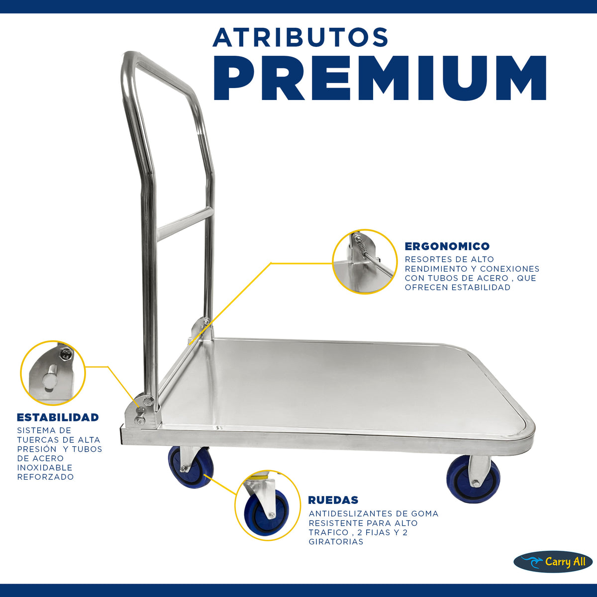 Carro De Carga Plegable Carry All Ranger 400 Kilos Tipo Plataforma