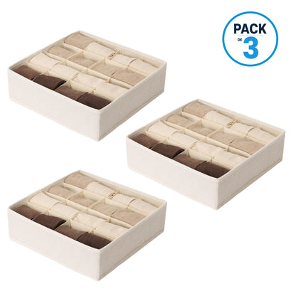 Pack de 3 Cajas Organizadoras Closet Carry All 16 Divisiones Ropa Interior Accesorios Beige
