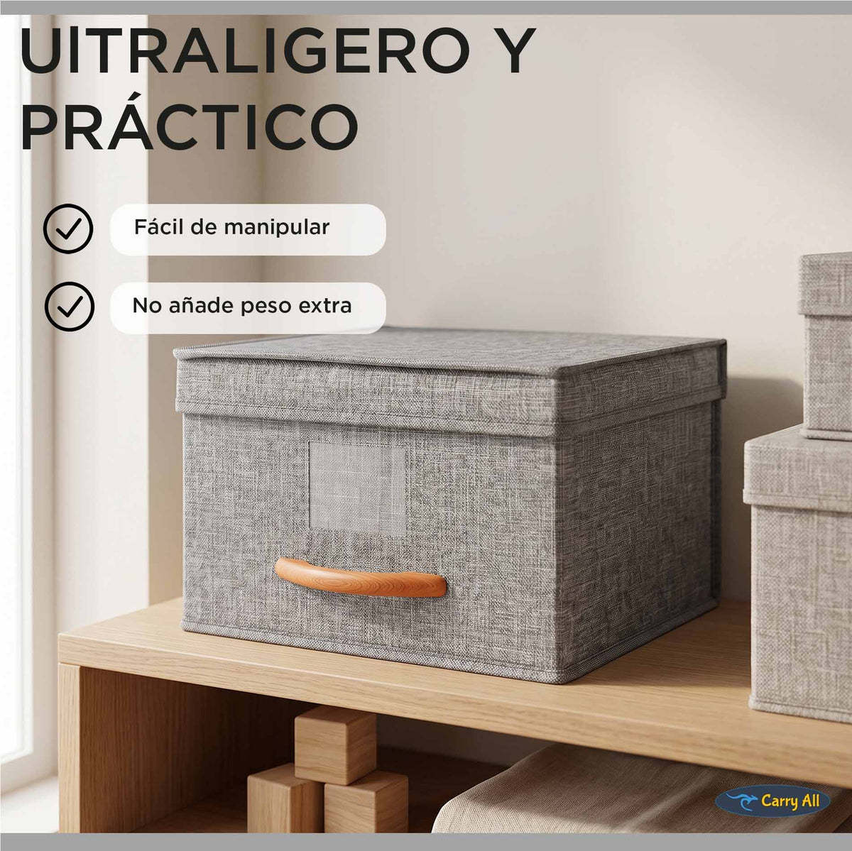 Pack 3 Cajas Organizadoras Carry All Closet Ropa Accesorios M