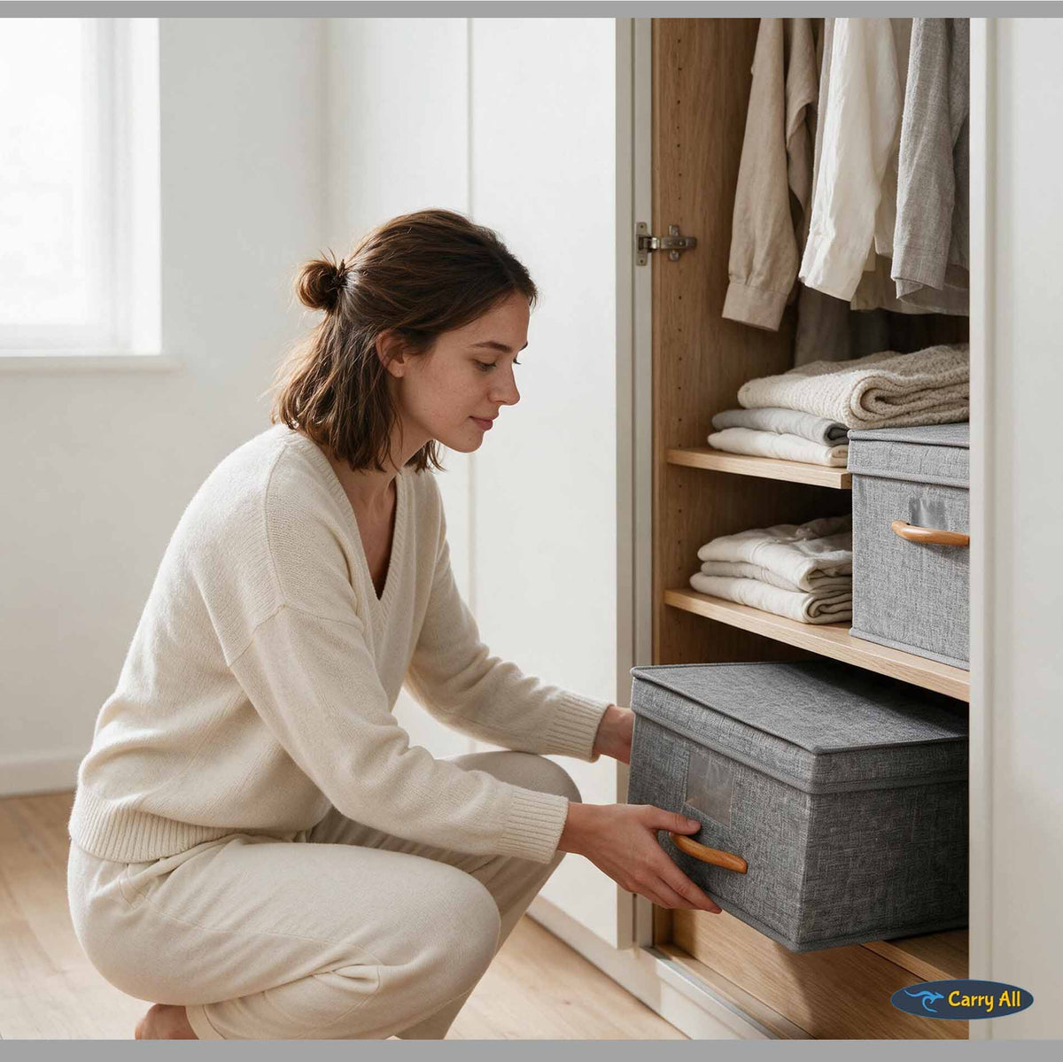 Pack 3 Cajas Organizadoras Carry All Closet Ropa Accesorios M