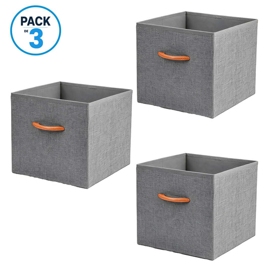 Pack 3 Cajas Cubo Organizadoras Carry All Closet Ropa Accesorios