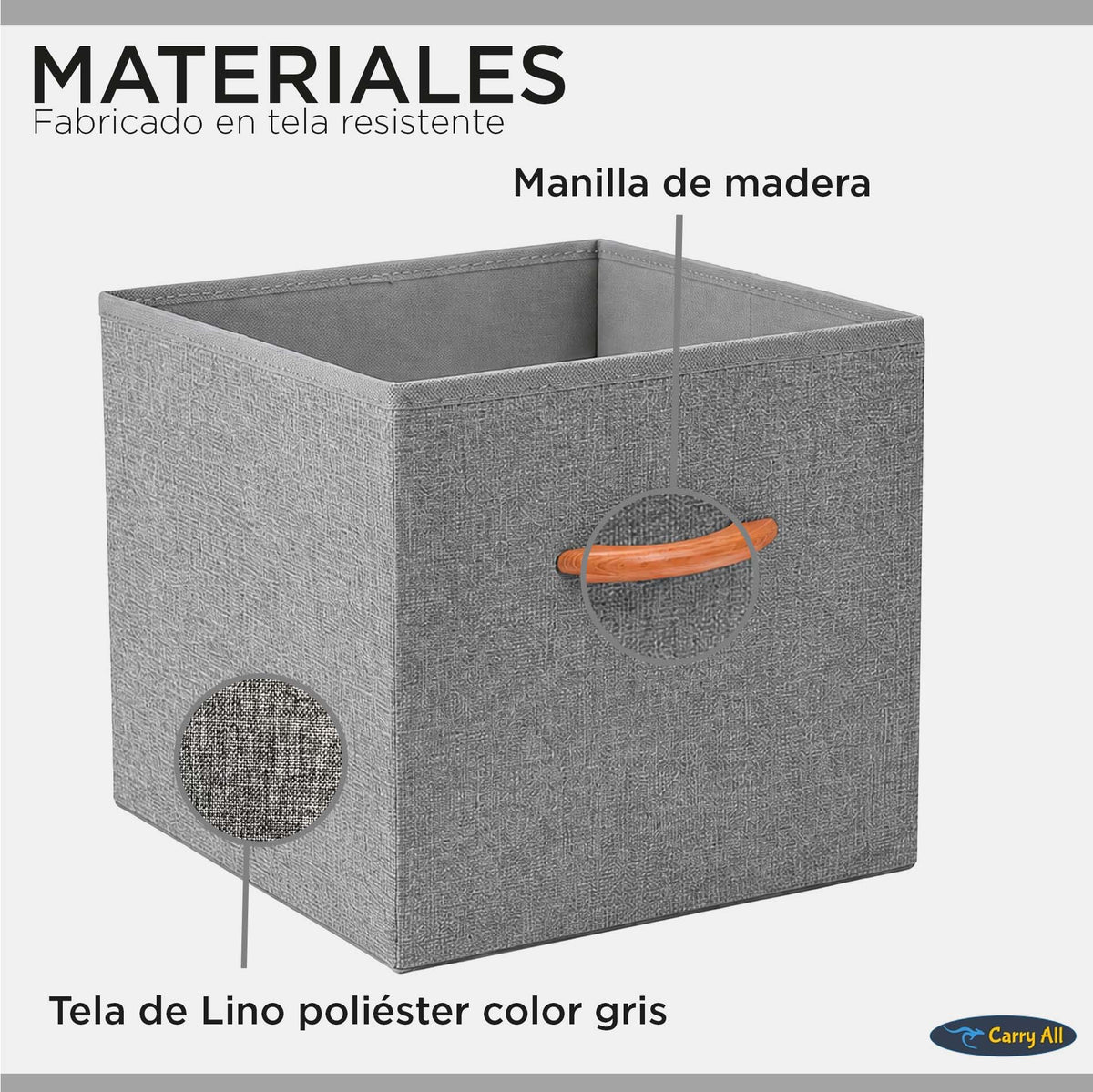 Pack 3 Cajas Cubo Organizadoras Carry All Closet Ropa Accesorios