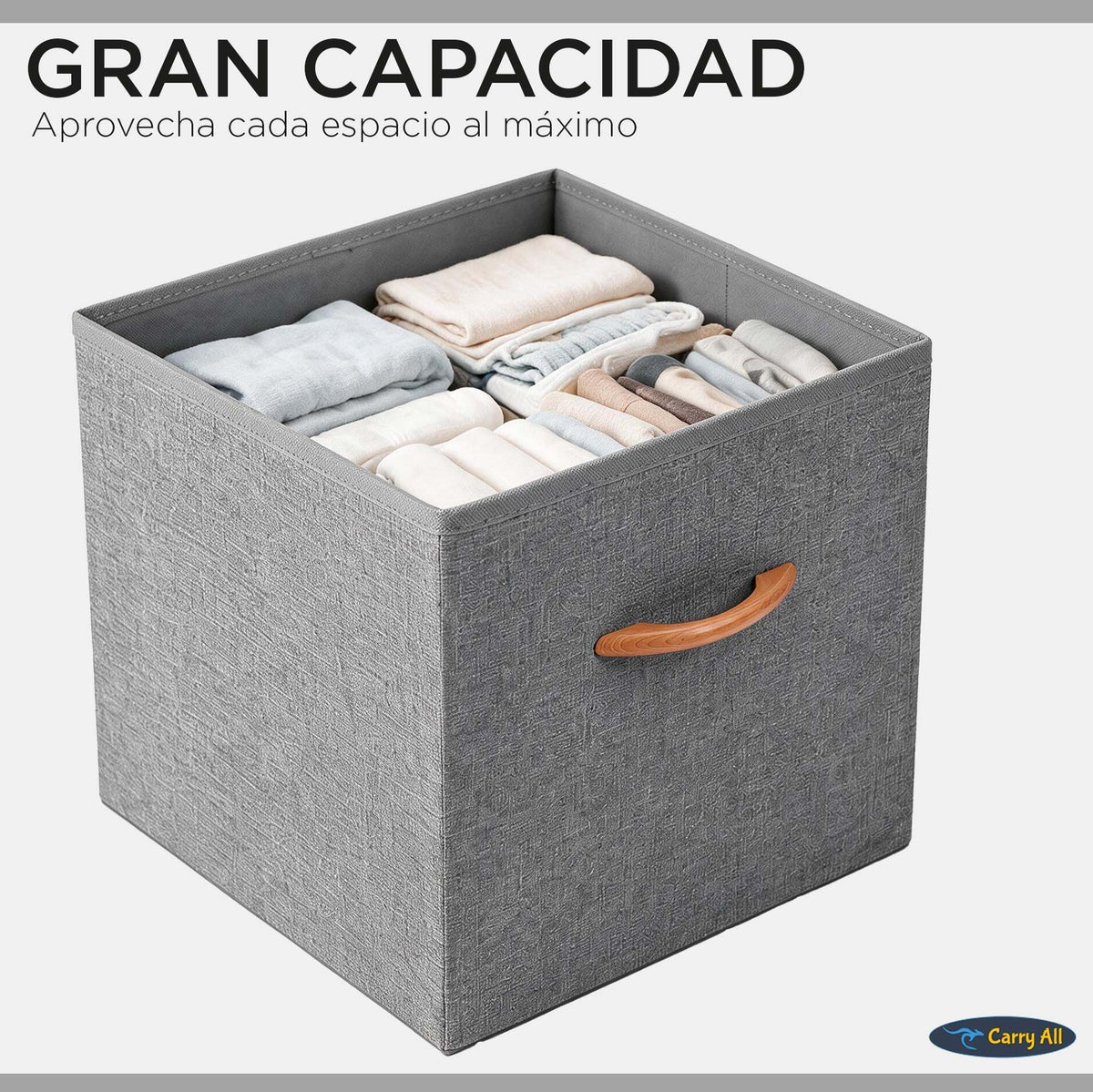 Pack 3 Cajas Cubo Organizadoras Carry All Closet Ropa Accesorios