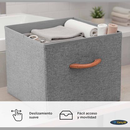 Pack 3 Cajas Cubo Organizadoras Carry All Closet Ropa Accesorios
