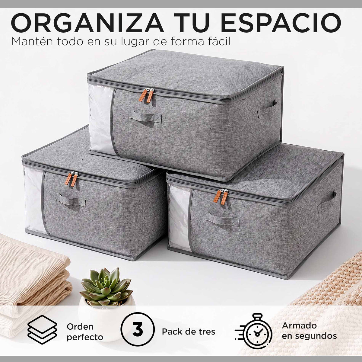 Bolso Organizador Almacenaje Jumbo 85 Litros Bolsa Ropa Cama