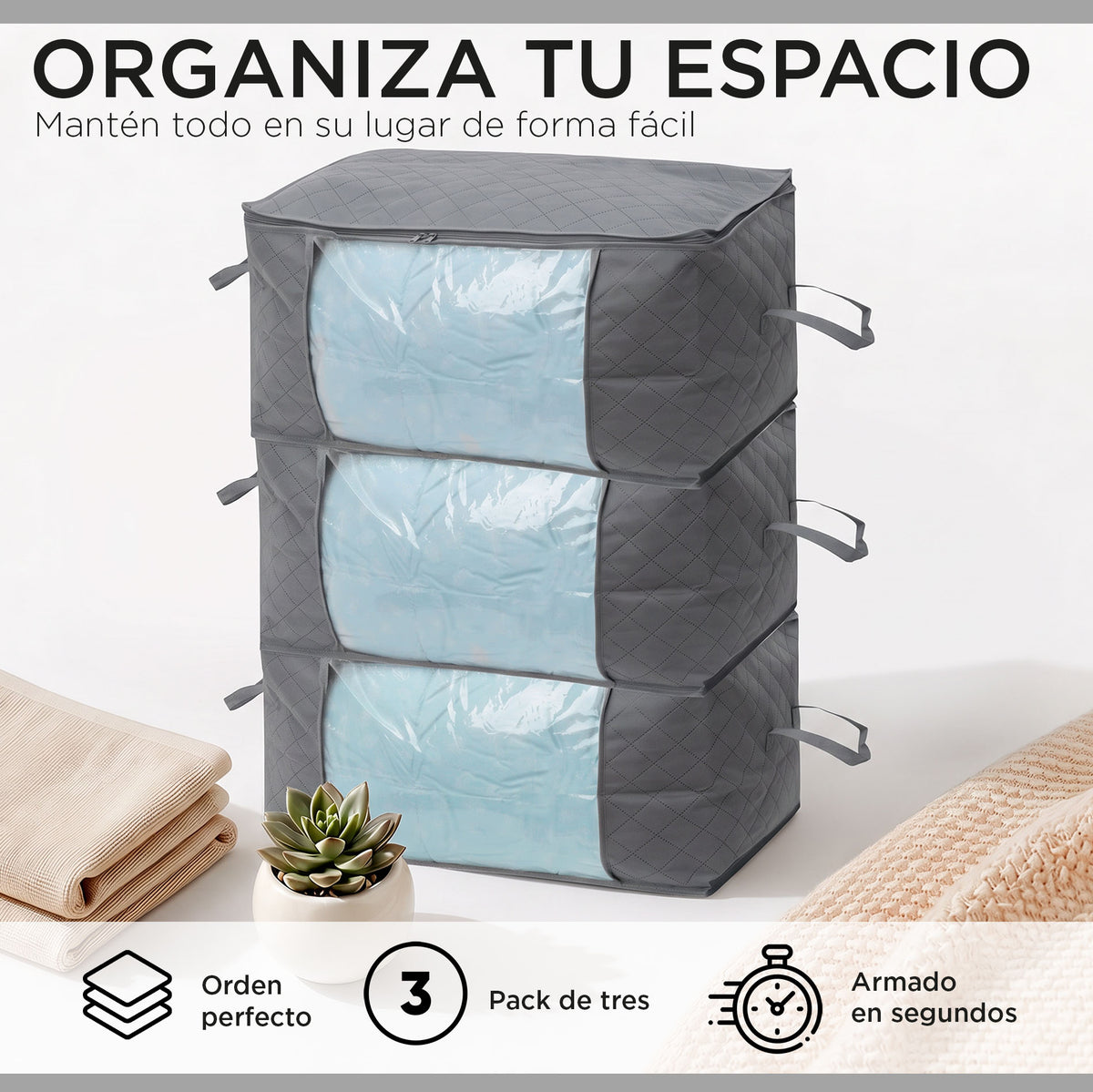 Pack 3 Bolsas Organizadoras Carry All 90 litros Jumbo