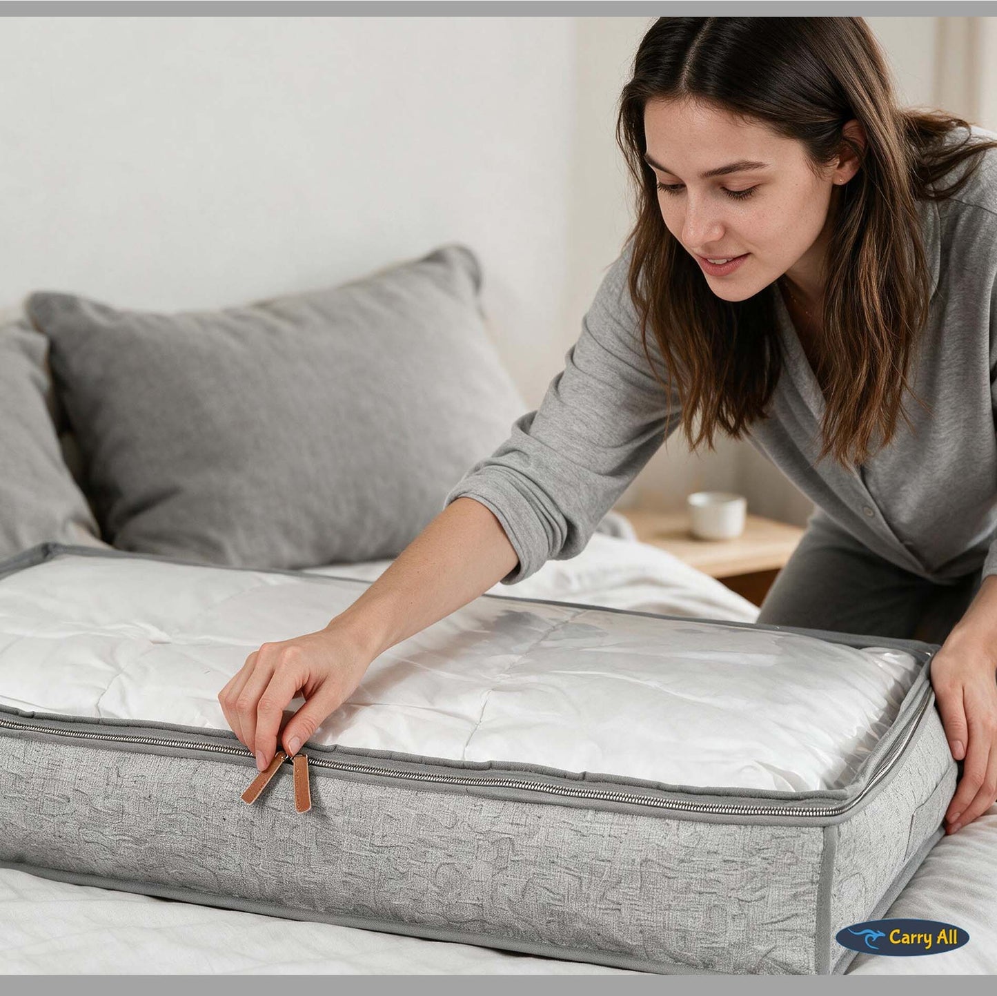 Bolso Organizador Bajo Cama Carry All 70 Litros Almacenaje Ropa Varios