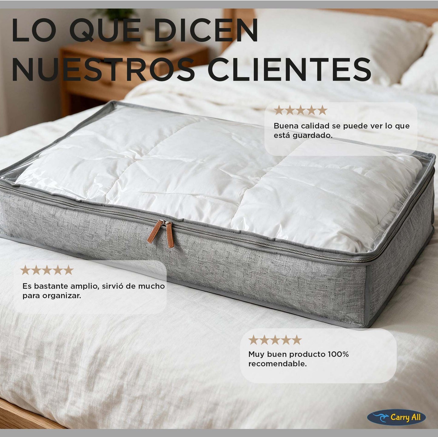 Bolso Organizador Bajo Cama Carry All 70 Litros Almacenaje Ropa Varios