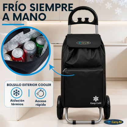 Carrito De Compras Carry All Glasgow 47 Litros Cooler Plegable 50 Kilos Carro De Feria