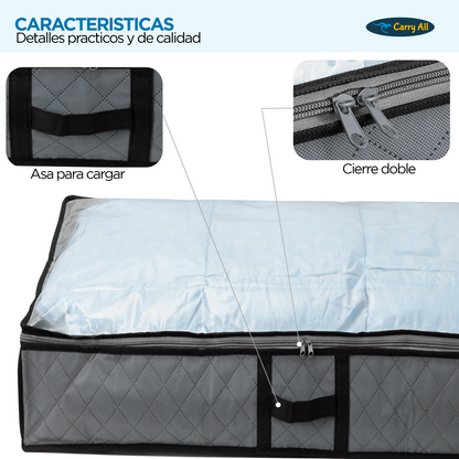 Pack 2 Bolsos Organizadores Bajo Cama Carry All 75 Litros Almacenaje Ropa Varios
