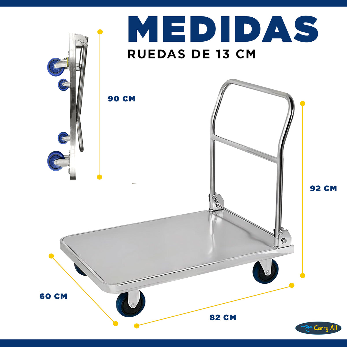 Carro De Carga Plegable Carry All Ranger 400 Kilos Tipo Plataforma