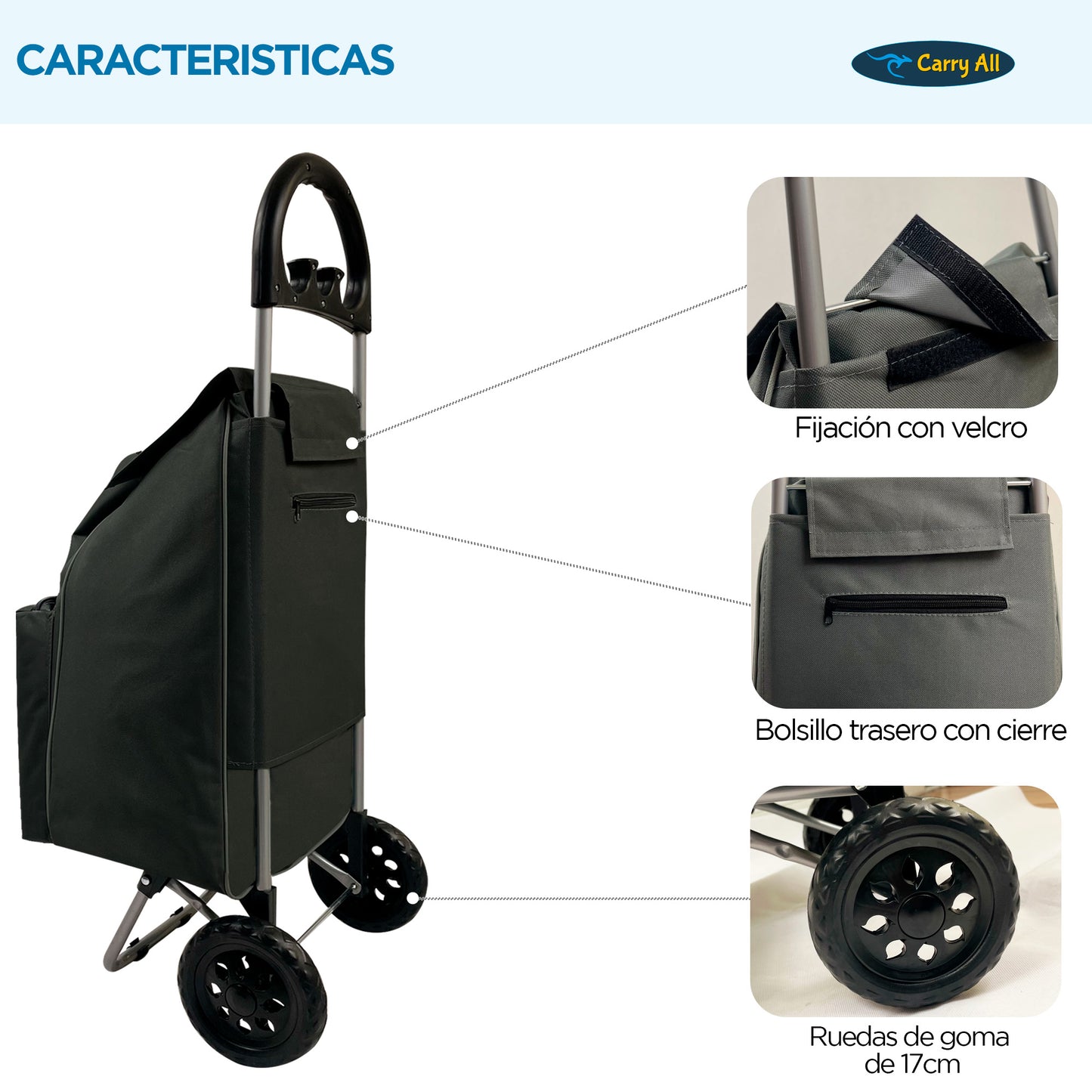 Carrito De Compras Plegable Carry All Glasgow 47 Litros Carro De Feria
