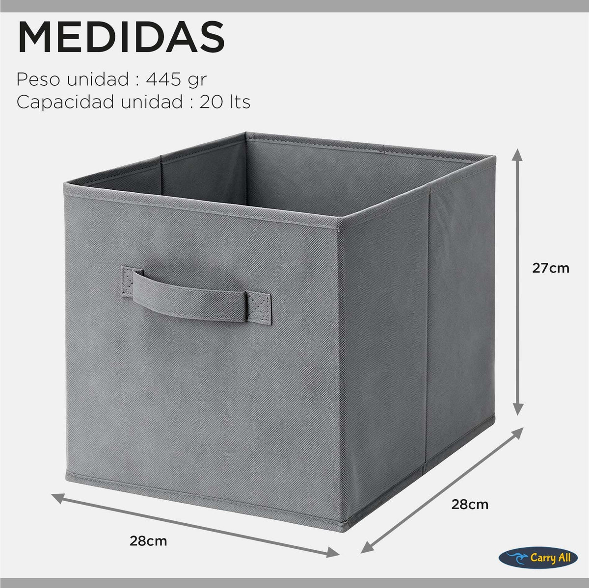Pack 6 Cajas Cubo Organizadoras Carry All  Closet Ropa Accesorios