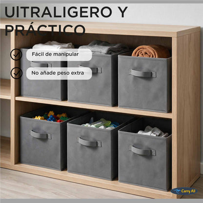 Pack 6 Cajas Cubo Organizadoras Carry All  Closet Ropa Accesorios