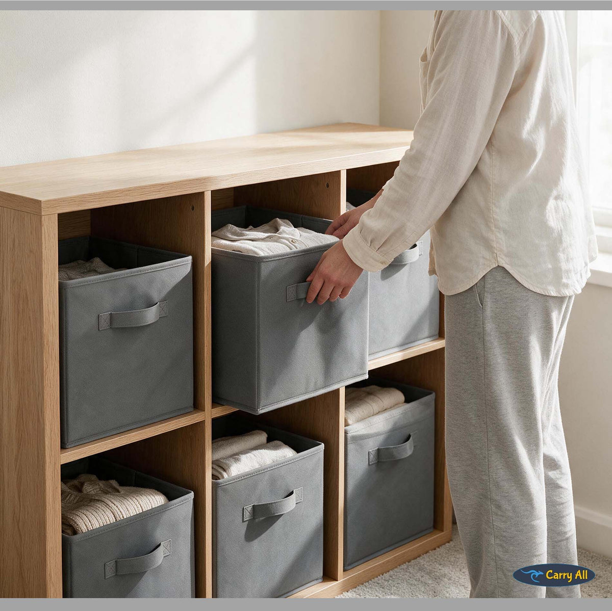 Pack 6 Cajas Cubo Organizadoras Carry All  Closet Ropa Accesorios