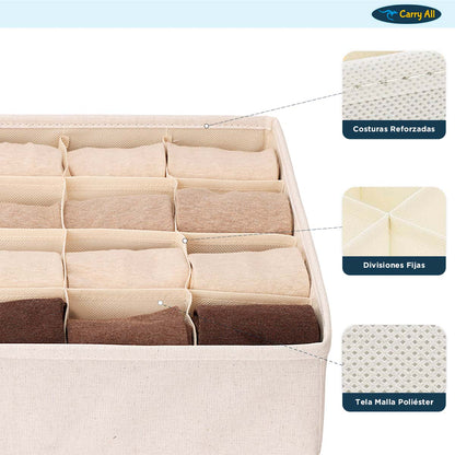 Organizador 16 Divisiones Carry All Ropa Interior Calcetines Accesorios