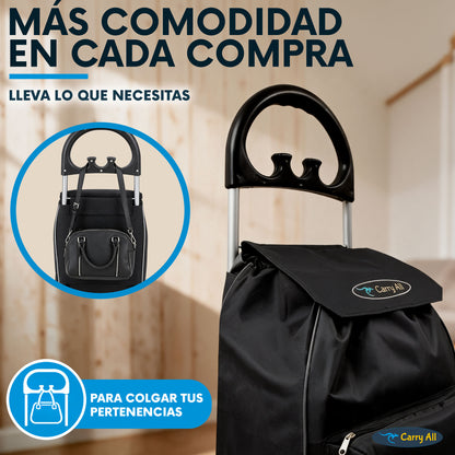 Carrito De Compras Carry All Glasgow 47 Litros Cooler Plegable 50 Kilos Carro De Feria