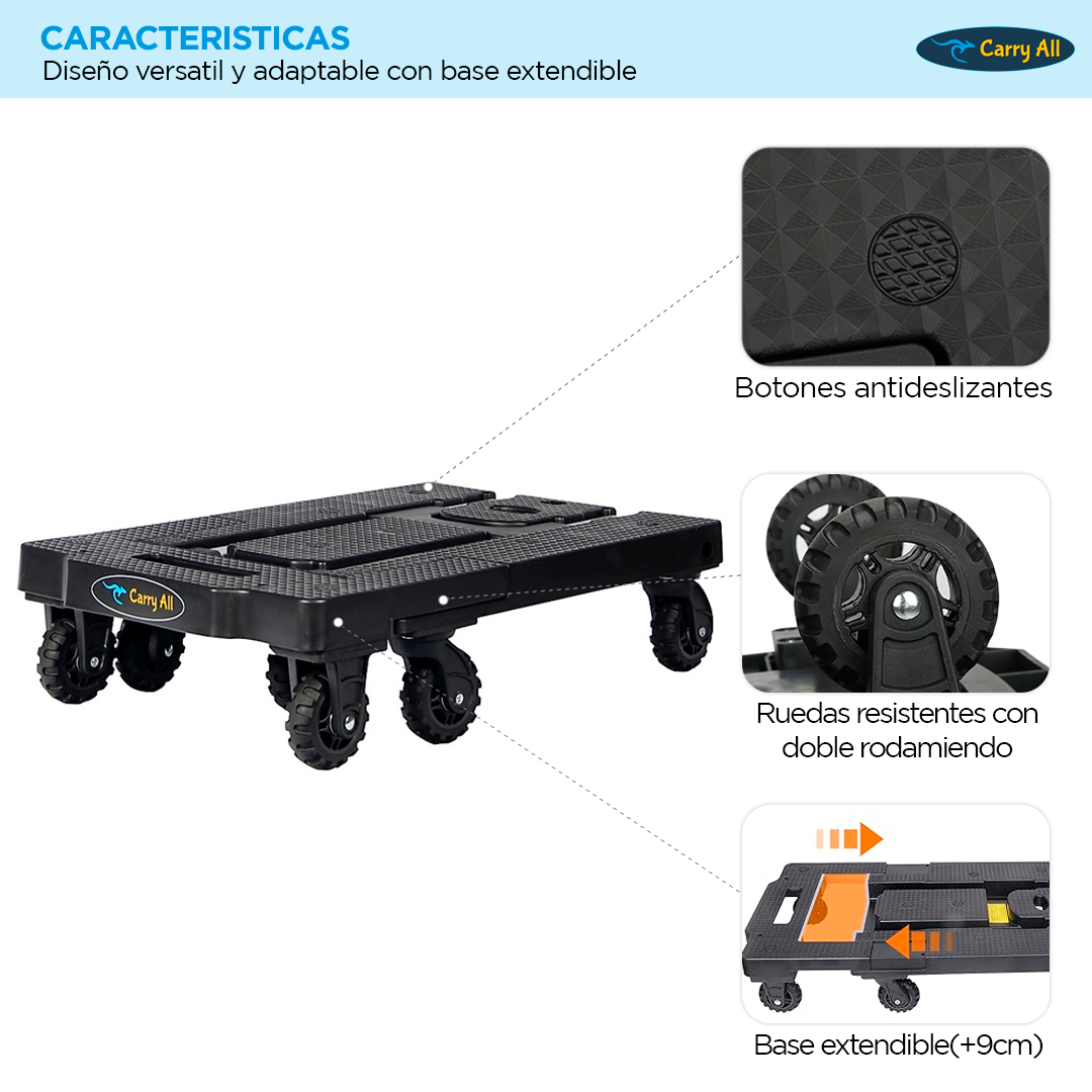 Carro Plegable De Carga Carry All  Tipo Plataforma Yegua 150 Kilos Apolo