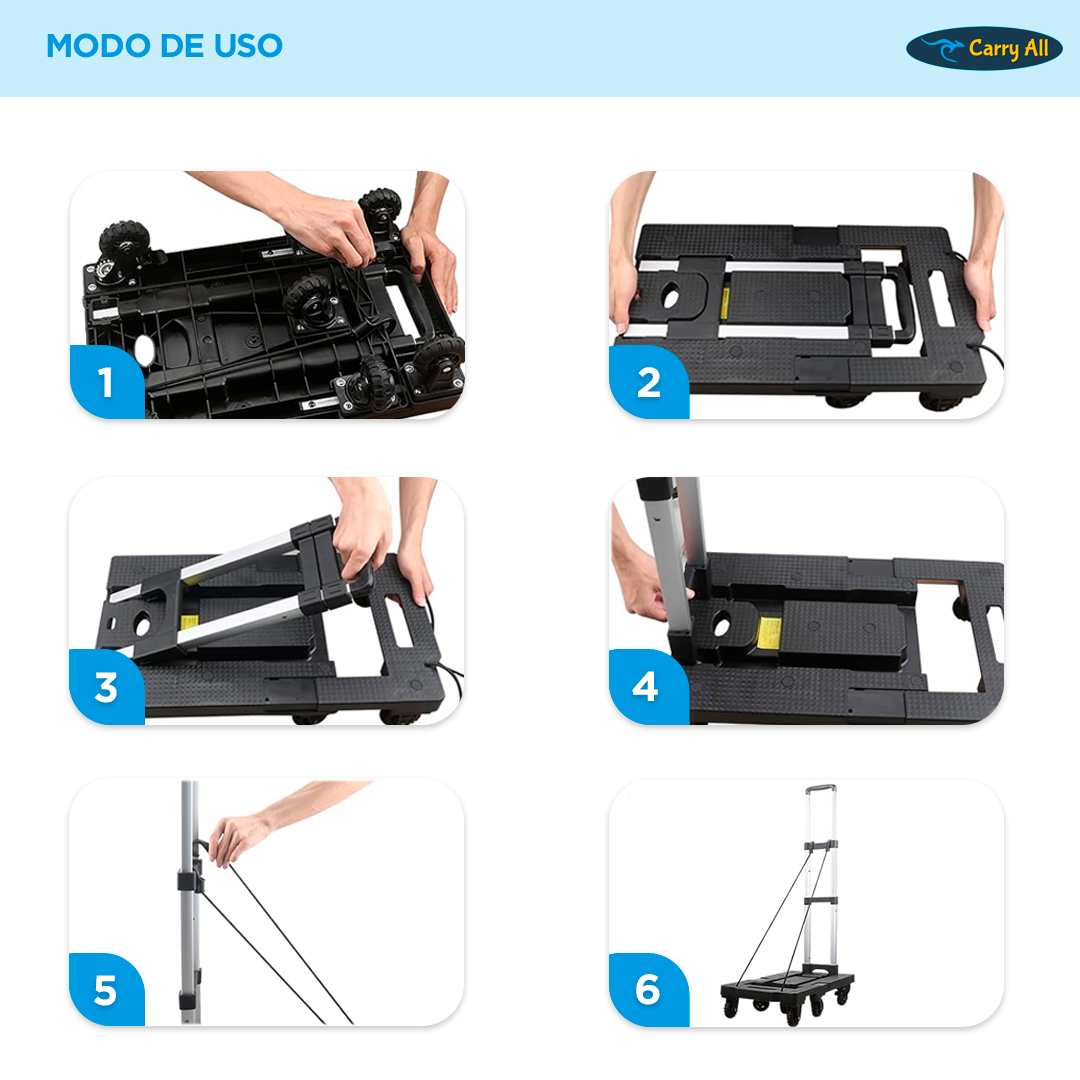 Carro Plegable De Carga Carry All  Tipo Plataforma Yegua 150 Kilos Apolo