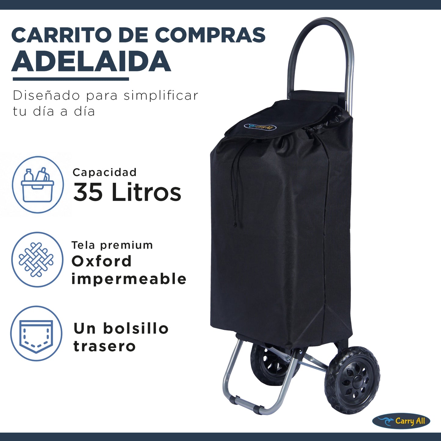 Carrito De Compras Plegable Carry All Adelaida Carro Feria
