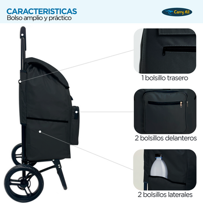 Carrito de Compra Plegable Carry All Sidney 55 Litros Carro Feria