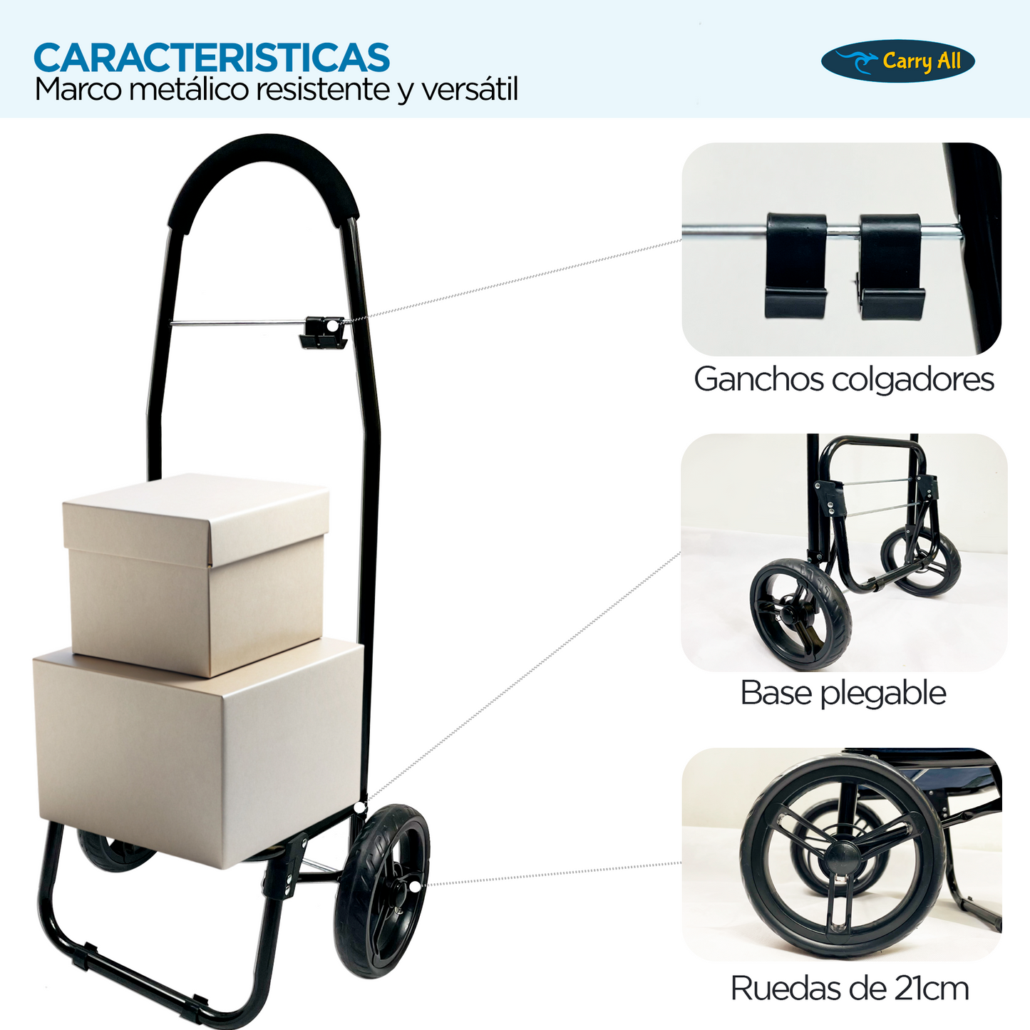 Carrito de Compra Plegable Carry All Sidney 55 Litros Carro Feria