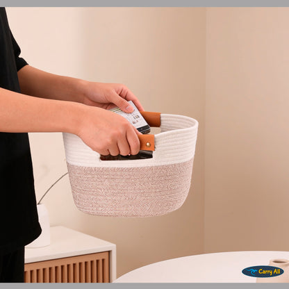 Pack 2 Canastos Cestas Organizadoras De Algodon Carry All Tonos Tierra