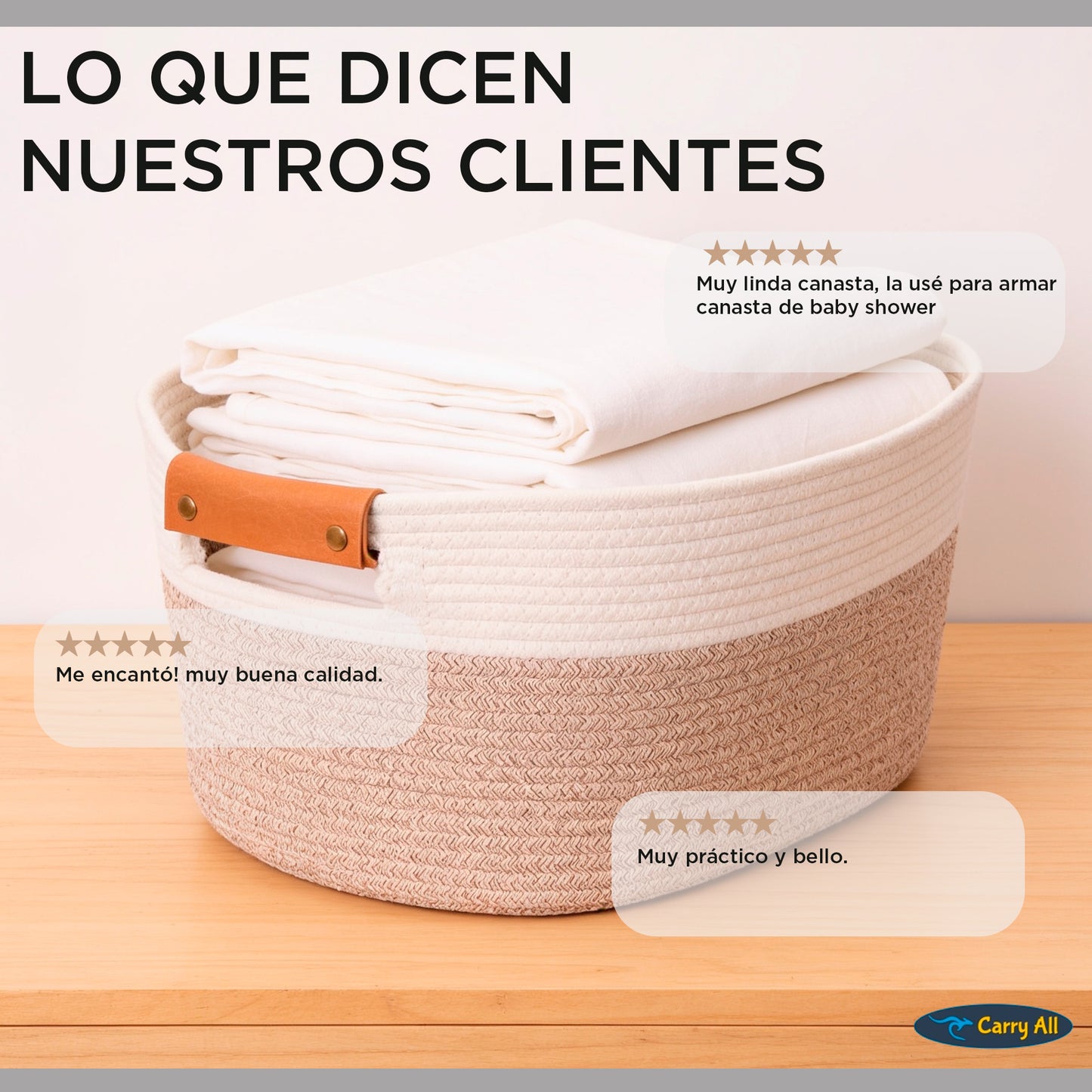 Pack 2 Canastos Cestas Organizadoras De Algodon Carry All Tonos Tierra