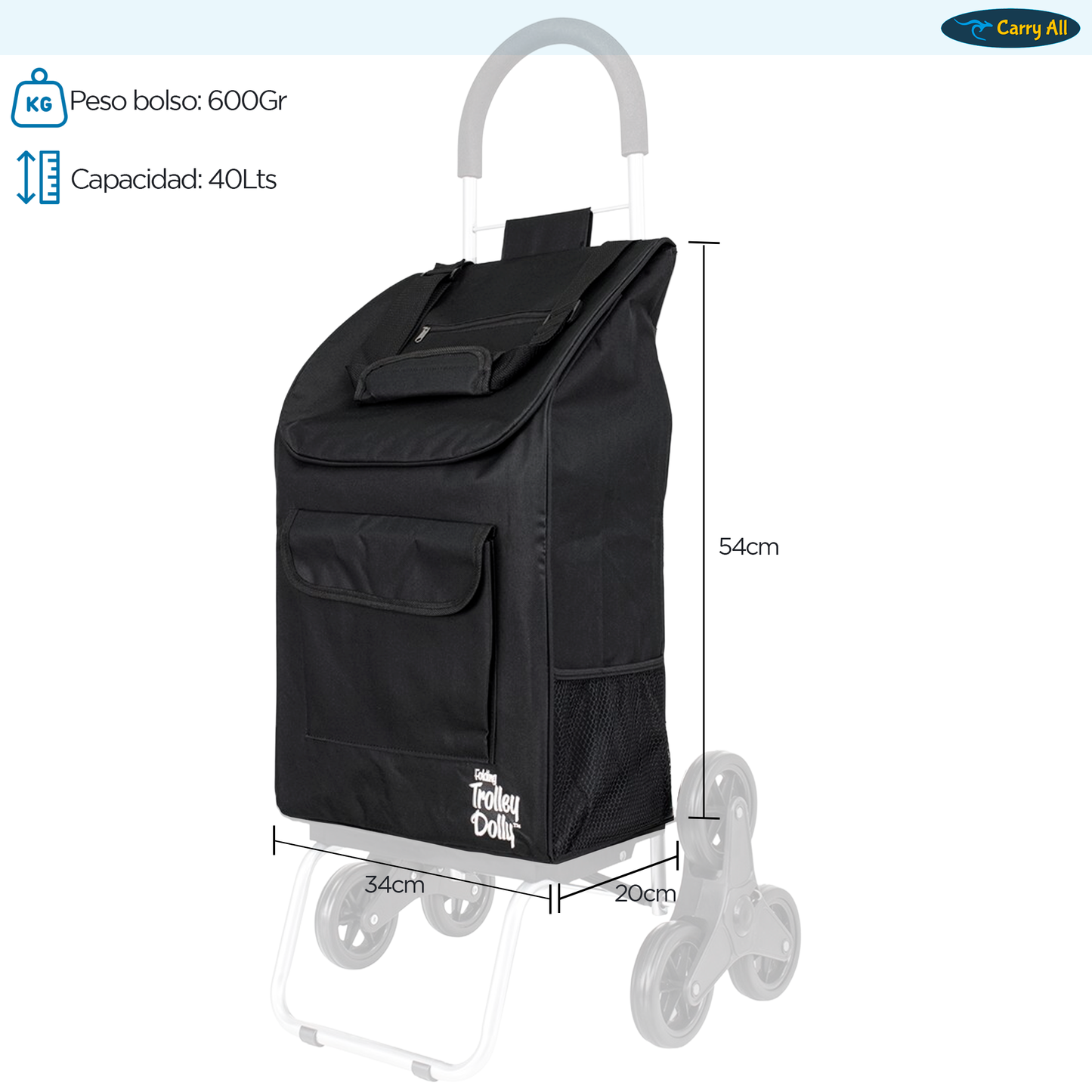 Carrito De Compras Plegable Escalador DBest Stair Climber 40 Litros Trolley Dolly