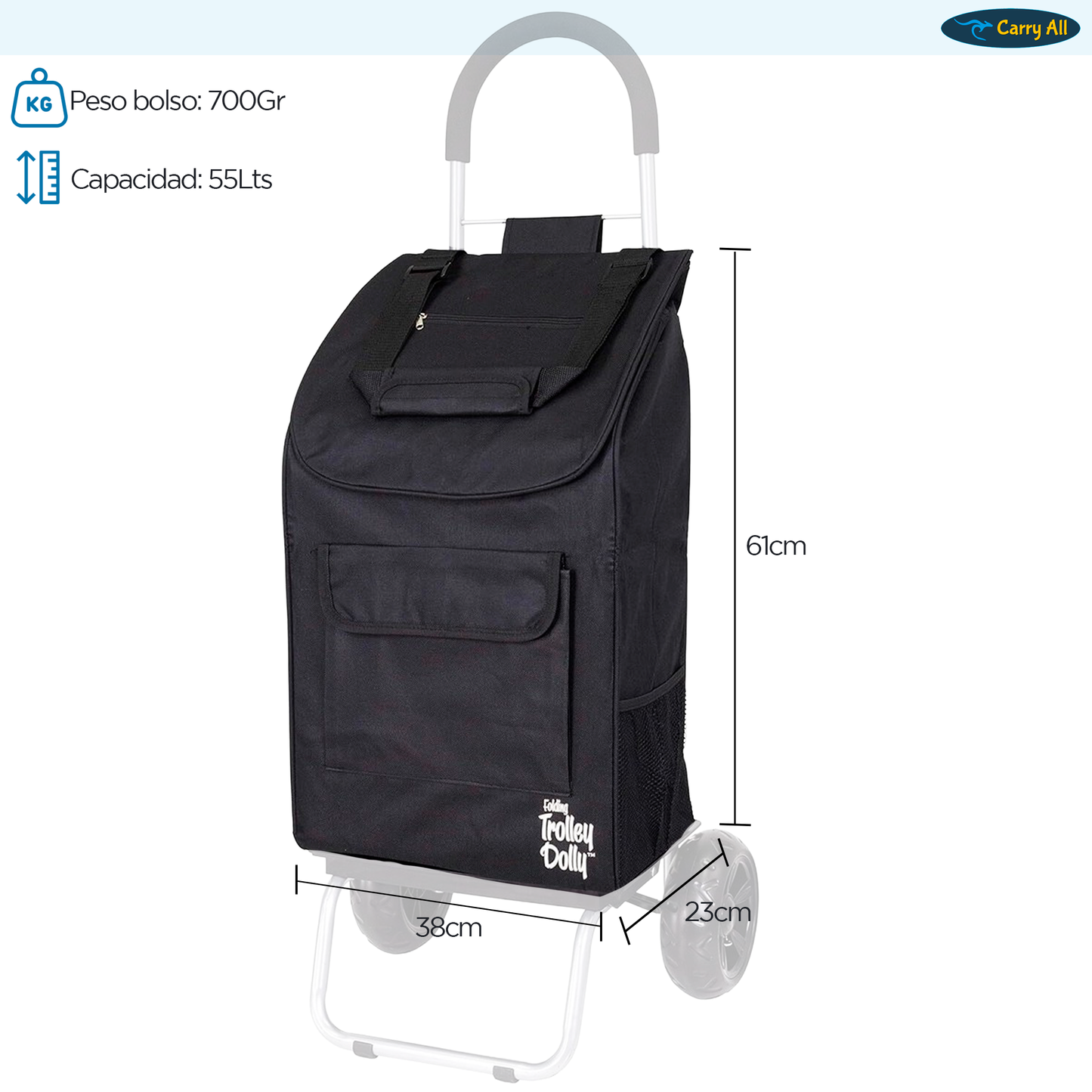 Carrito De Compras Plegable DBest Bigger Trolley Dolly  52 Litros