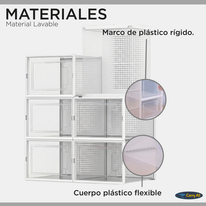 Pack 6 Cajas Organizadoras  Carry All Zapatos Ropa Varios Apilables L