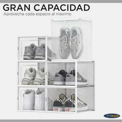 Pack 6 Cajas Organizadoras  Carry All Zapatos Ropa Varios Apilables L