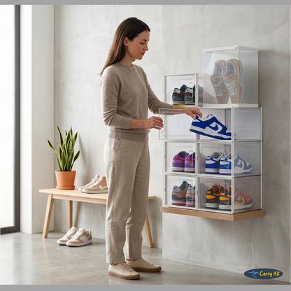 Pack 6 Cajas Organizadoras  Carry All Zapatos Ropa Varios Apilables L