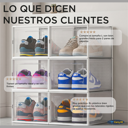 Pack 6 Cajas Organizadoras  Carry All Zapatos Ropa Varios Apilables L