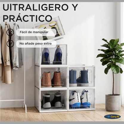 Pack 6 Cajas Organizadoras  Carry All Zapatos Ropa Varios Apilables M