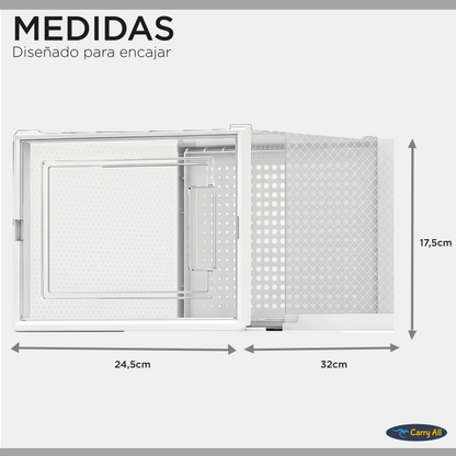 Pack 6 Cajas Organizadoras  Carry All Zapatos Ropa Varios Apilables M