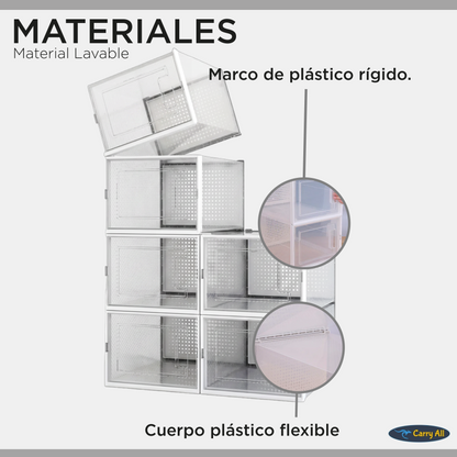 Pack 6 Cajas Organizadoras  Carry All Zapatos Ropa Varios Apilables M